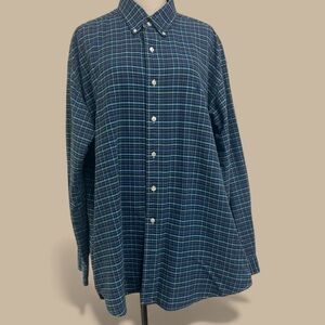 *** LIKE NEW**** Ralph Lauren Men's Navy and Green Plaid Shirt
